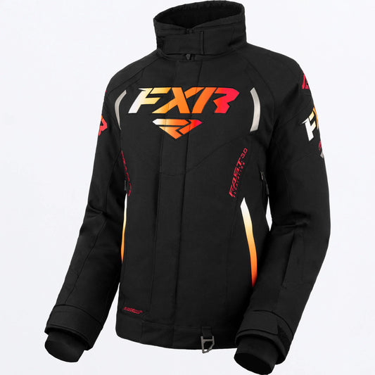 FXR Team FX Jacket Women's Black and Sunrise Size 6