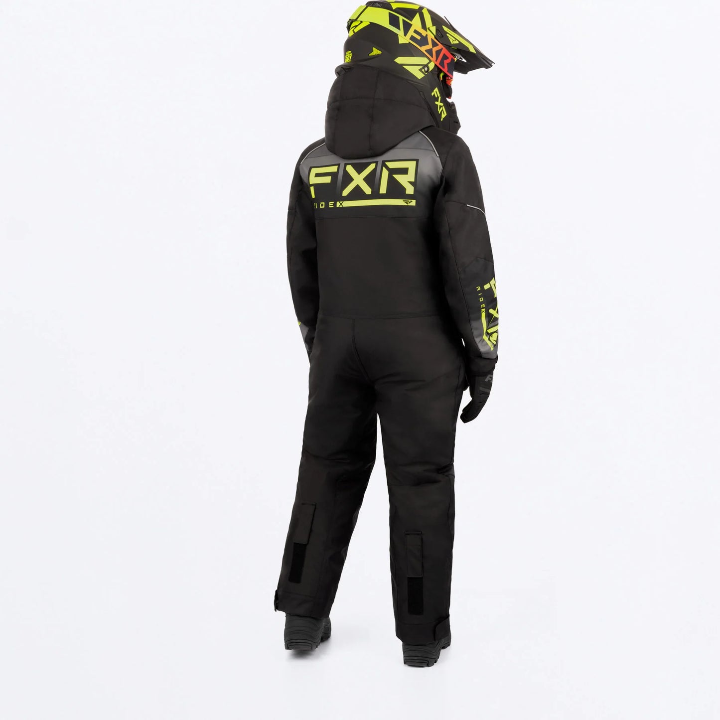 FXR Recruit Monosuit Youth's Black/Charcoal/HiVis Size 10