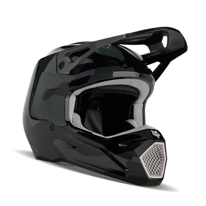 Fox V1 Banker Helmet Black Camo Youth's Size L