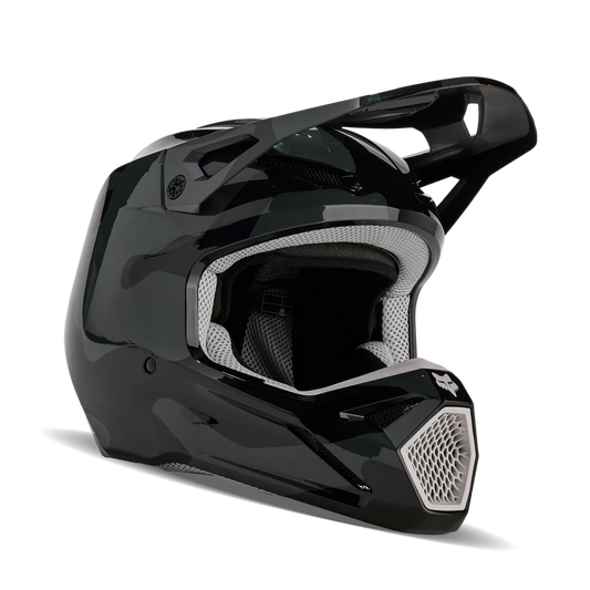 Fox V1 Banker Helmet Black Camo Youth's Size L