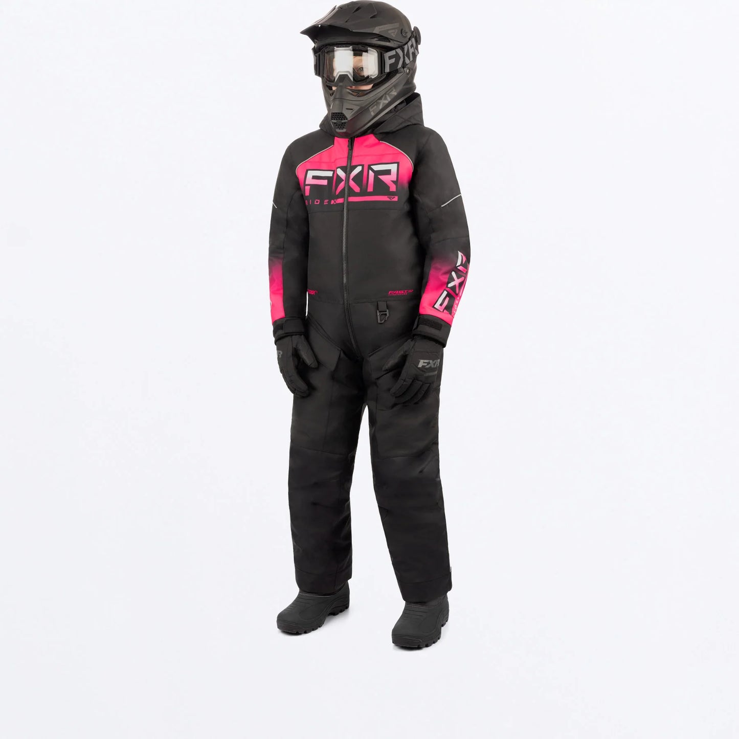 FXR Recruit Monosuit Youths' Black/Fuchsia Size 12