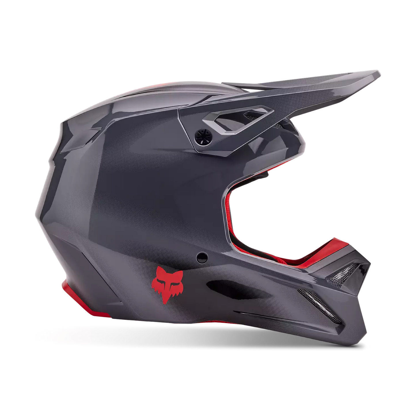 Fox V1 Interfere Helmet Grey and Red Size M