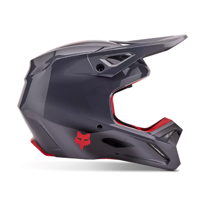 Fox V1 Interfere Helmet Grey and Red Size M