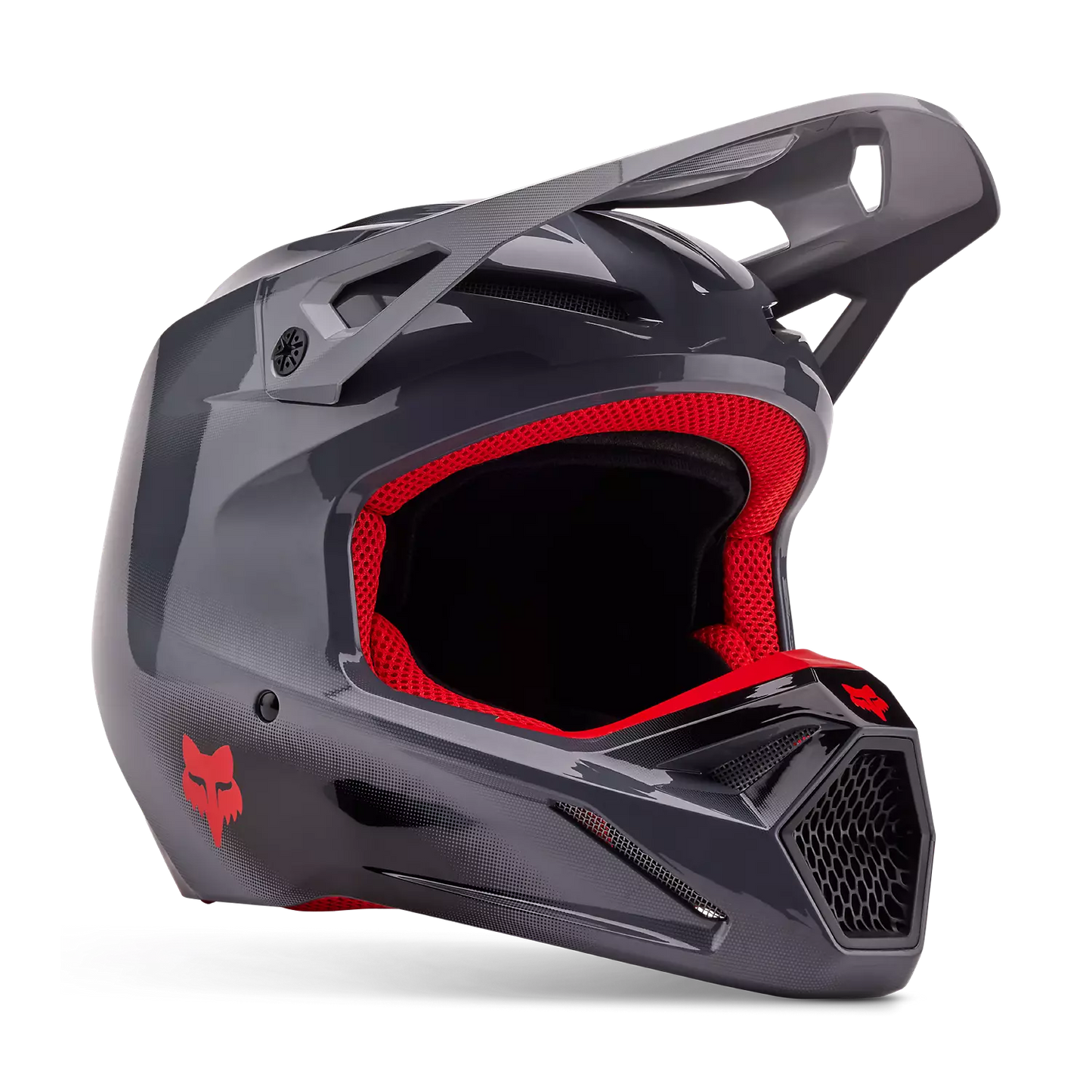 Fox V1 Interfere Helmet Grey and Red Size M
