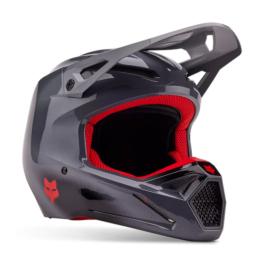 Fox V1 Interfere Helmet Grey and Red Size M