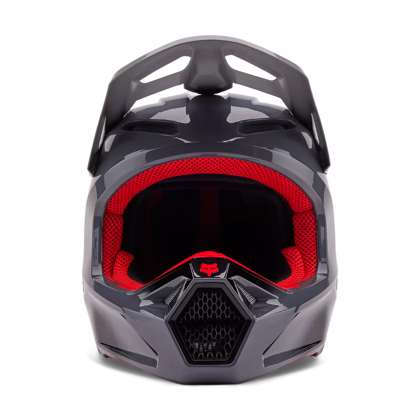Fox V1 Interfere Helmet Grey and Red Size M