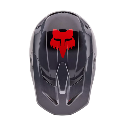 Fox V1 Interfere Helmet Grey and Red Size M