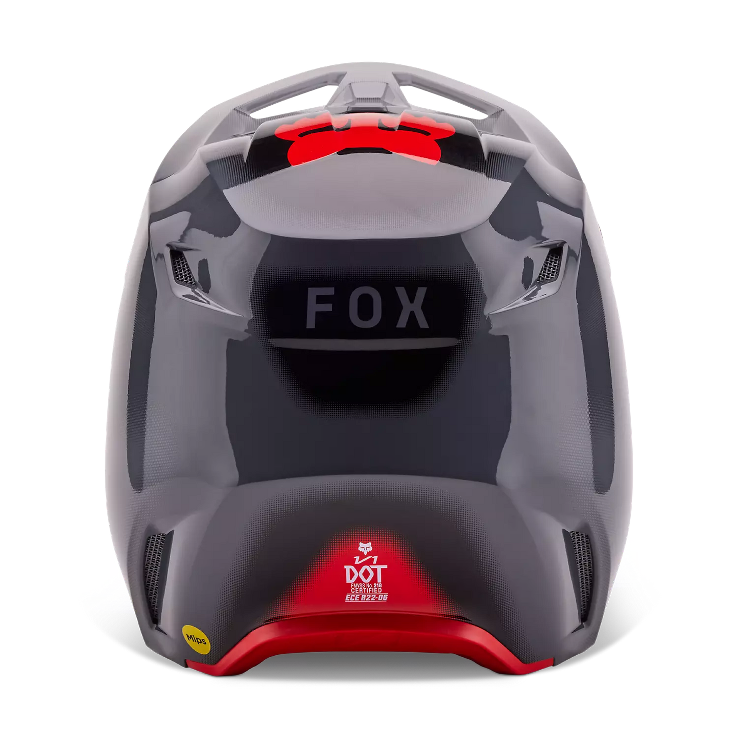 Fox V1 Interfere Helmet Grey and Red Size M