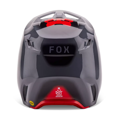 Fox V1 Interfere Helmet Grey and Red Size M