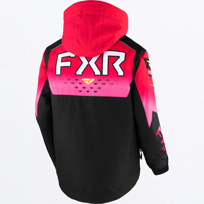 FXR Helium Jacket Youths' Black and Raspberry Fade and HiVis Size 12