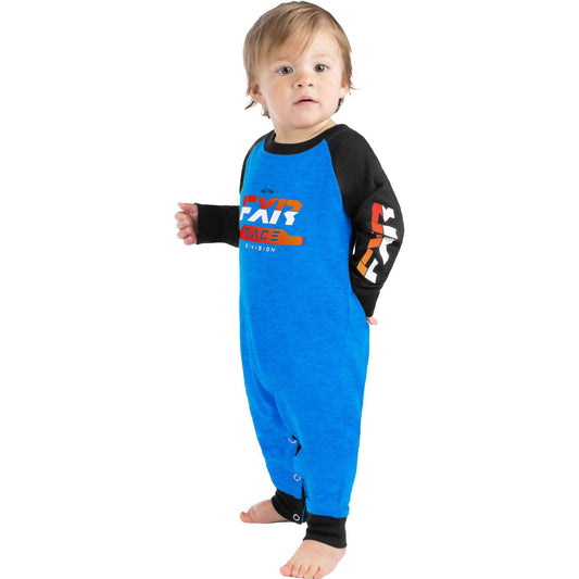 INFANT RACE DIVISION ONESIE Blue Heather/BK SZ0-6 MTH