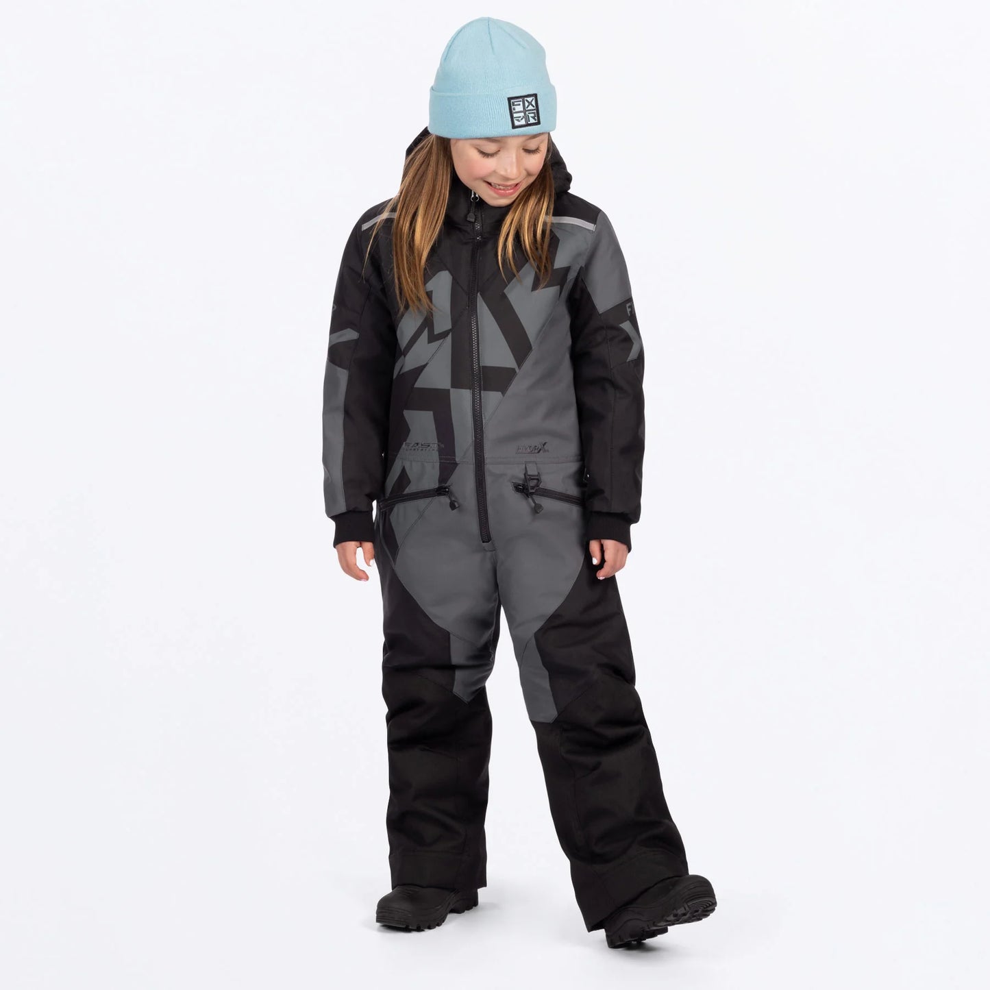 FXR Cold Cross CX Monosuit Children's Black and Charcoal Size 2