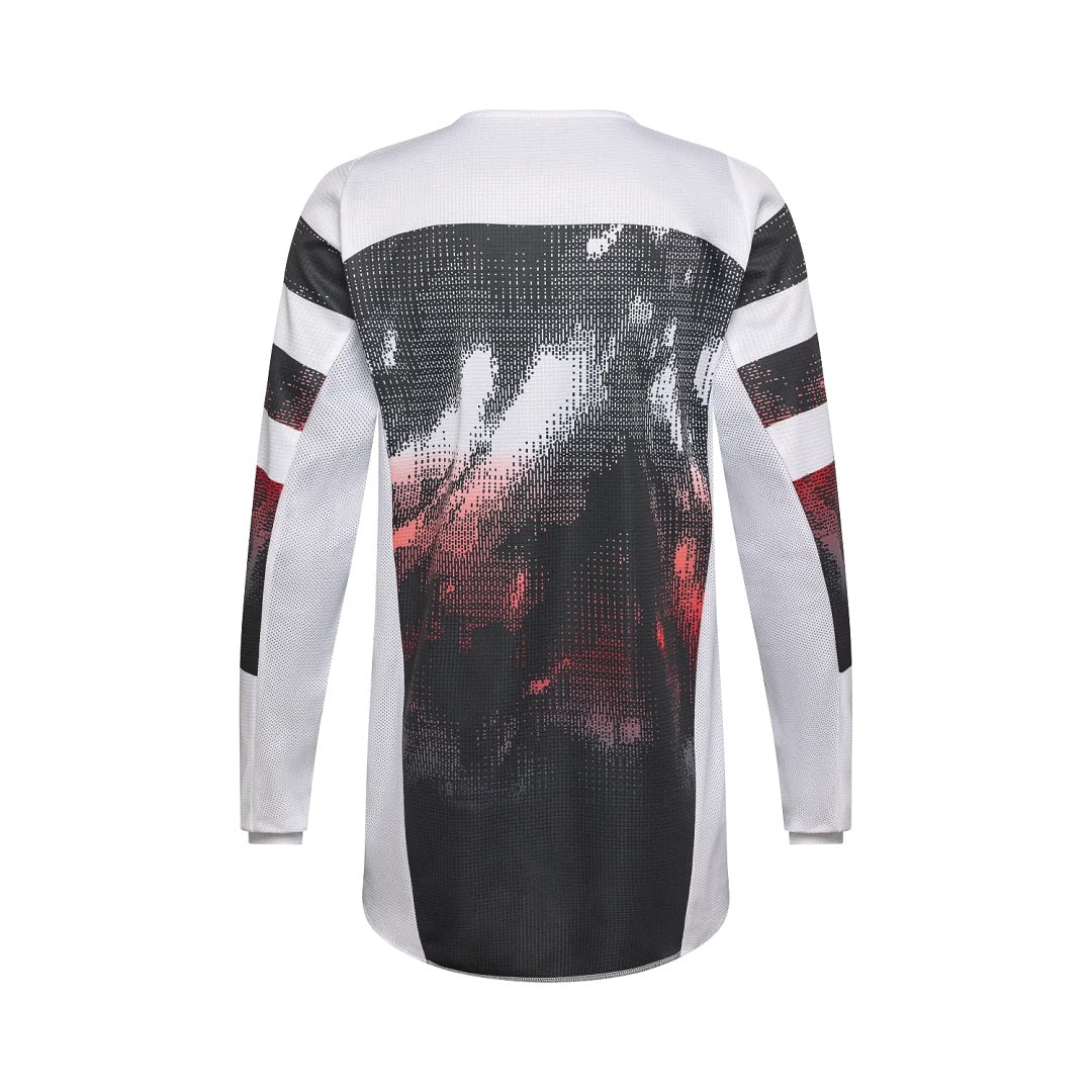 Fox 180 Kairos Jersey White and Fluorescent Red Size XS