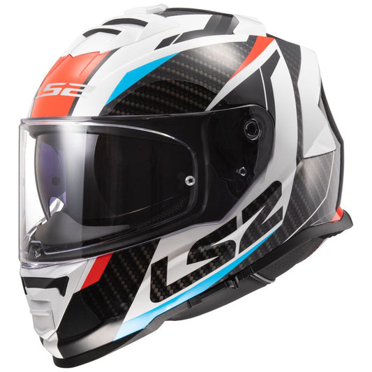 LS2 Helmet Assault Racer White and Red and Blue Size 2XL