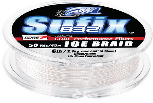 Sufix 832 Advanced Ice Braid Ghost 8lb 50yd