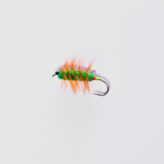 Dry Fly Green Machine Orange Hackle Bug #4