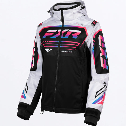 FXR RRX Jacket Women's Snow White Camo and Cotton Candy Size 12