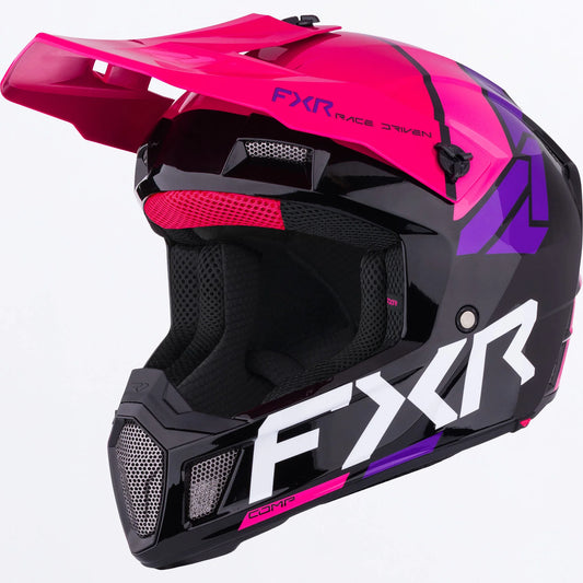 FXR Clutch Comp MX Helmet Black/Razz Size XL