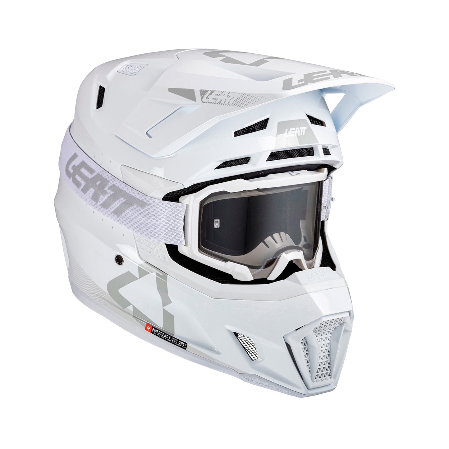Leatt Moto 7.5 V25 Helmet with Goggles White Size M