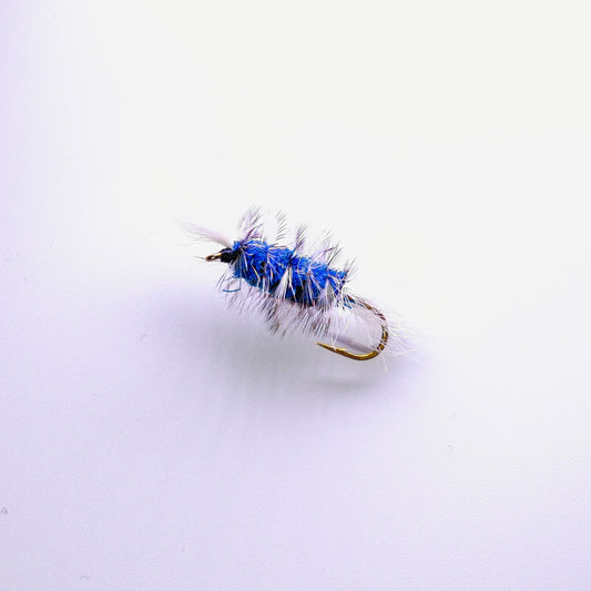 Dry Fly Blue Body Gray Hackle Bomber #6