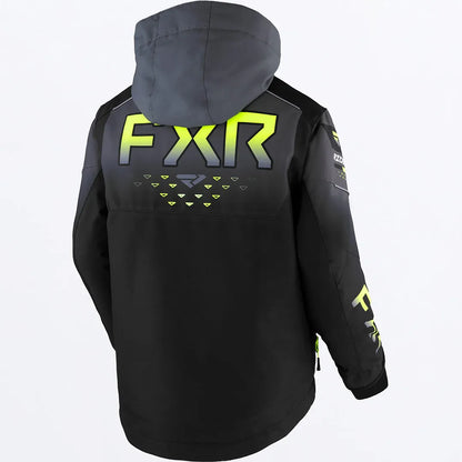 FXR Youth Helium Jacket Black/Char Fade/HiVis Size 14