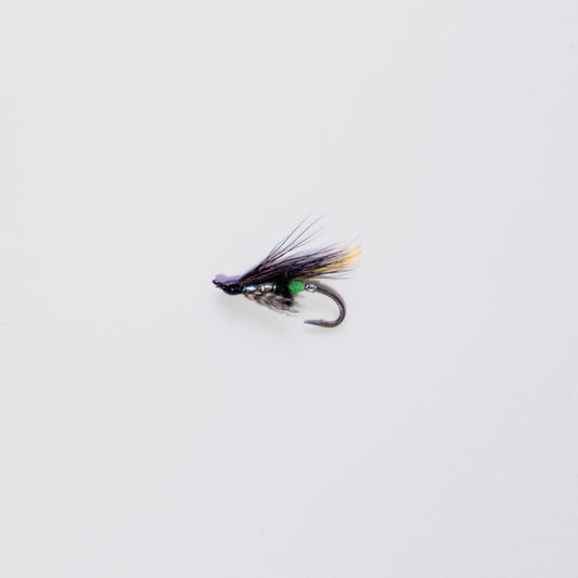 Wet Fly Silver Grey  Green Butt #12