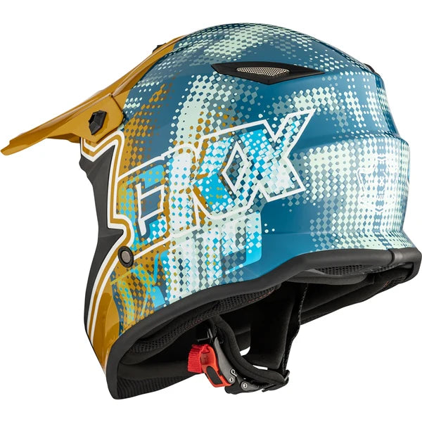 CKX TX019Y Gleam Helmet Glossy Gold and Teal Size XL