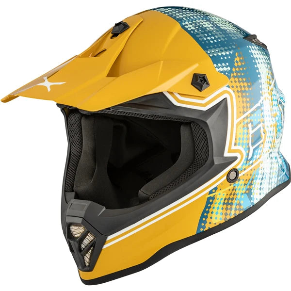 CKX TX019Y Gleam Helmet Glossy Gold and Teal Size XL