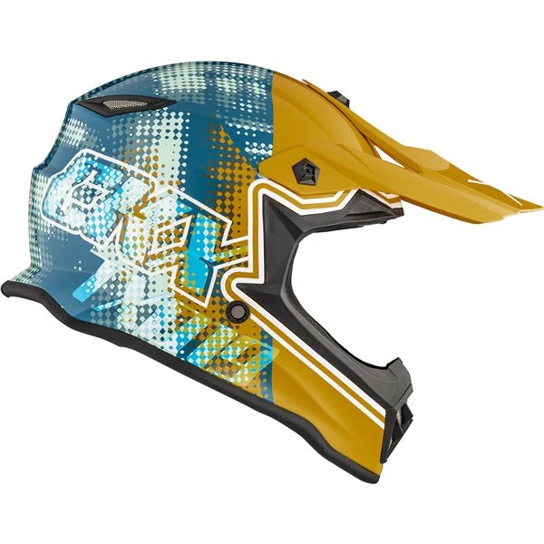 CKX TX019Y Gleam Helmet Glossy Gold and Teal Size XL