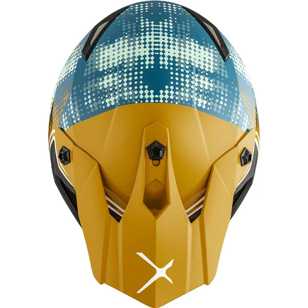 CKX TX019Y Gleam Helmet Glossy Gold and Teal Size XL