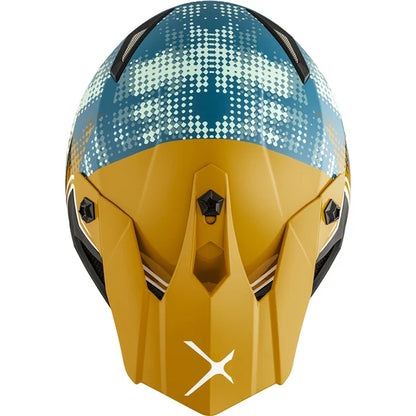 CKX TX019Y Gleam Helmet Glossy Gold and Teal Size XL