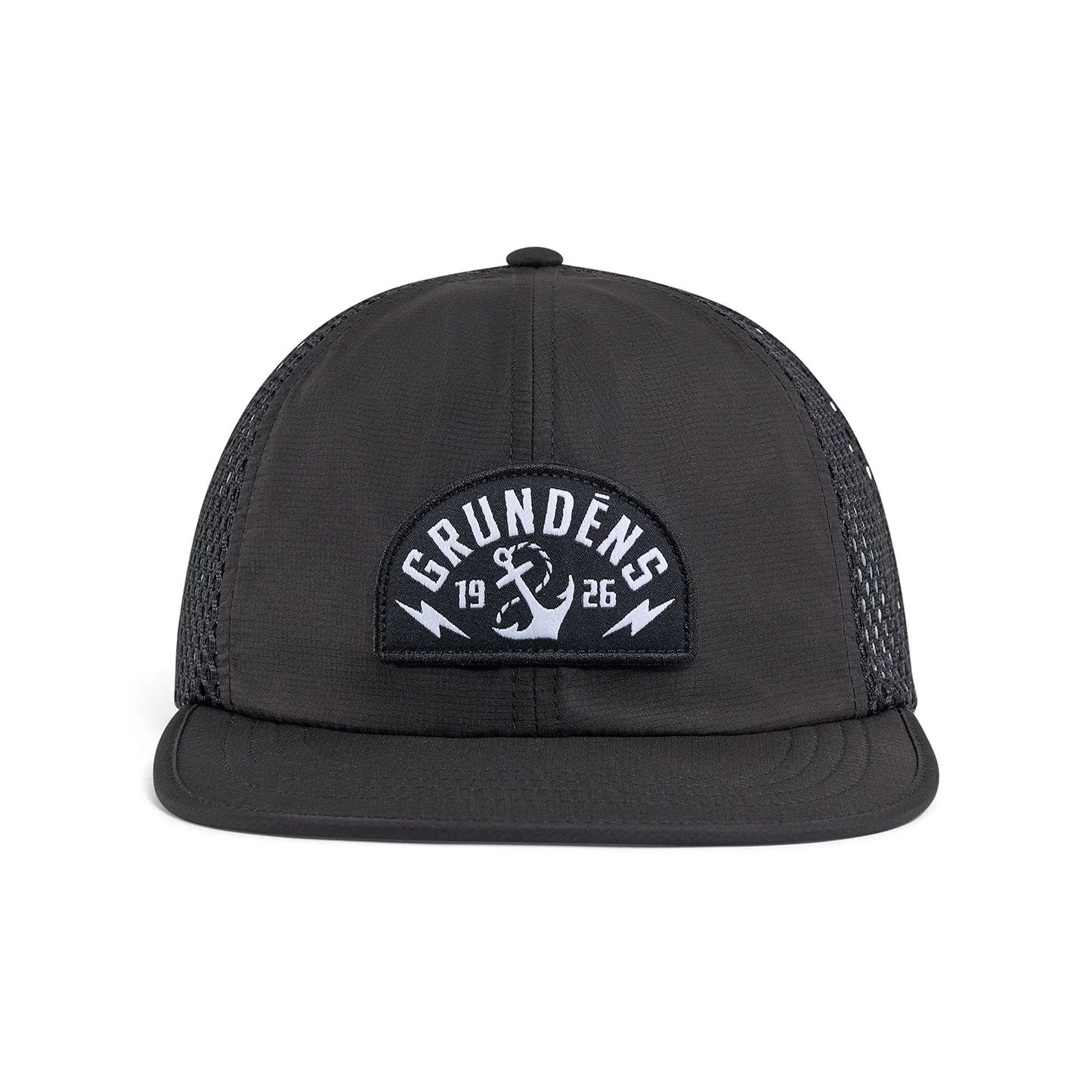 Grundens Stowaway Packable Trucker Hat Black
