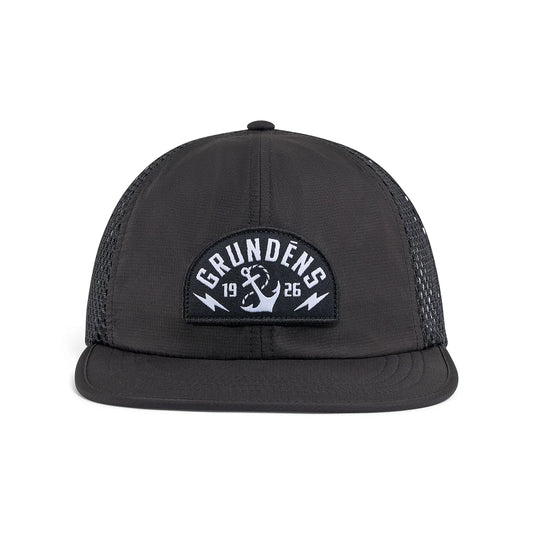 Grundens Stowaway Packable Trucker Hat Black