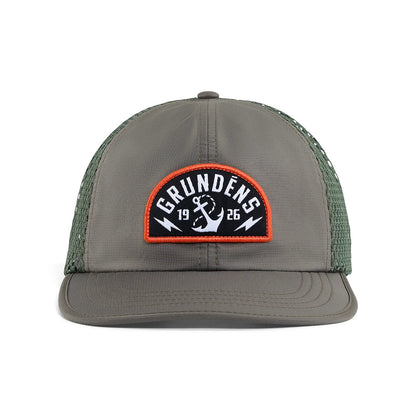 Grundens Stowaway Packable Trucker Hat Olive