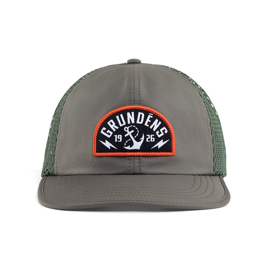 Grundens Stowaway Packable Trucker Hat Olive