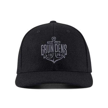 Grundens Logo Ancher Wool Trucker Hat Black