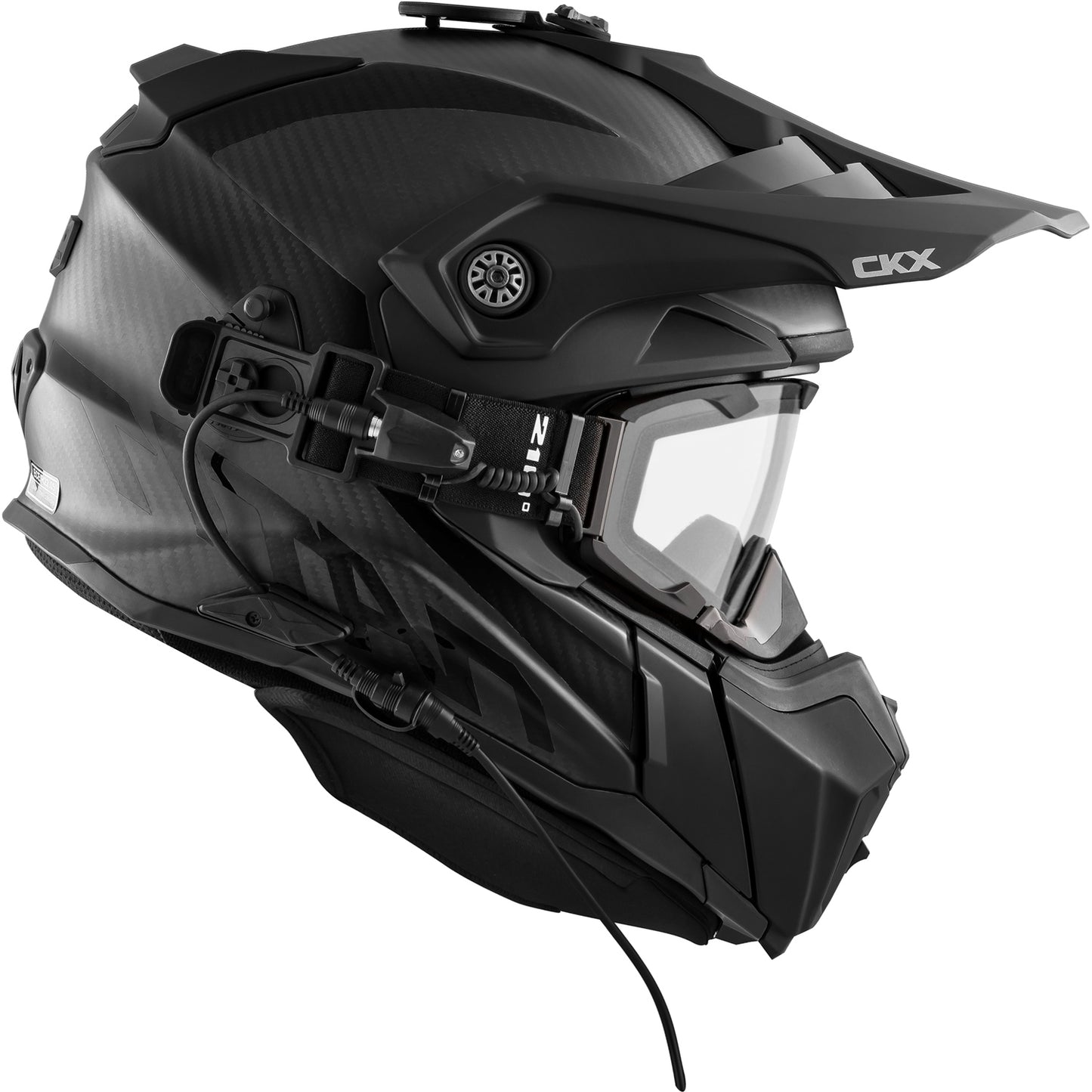 CKX Titan Helmet Electric Dual Lens Solid Glossy Black Size XL