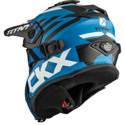CKX Titan Helmet DL Trail and Backcountry Marks Matte Blue and Black Size M