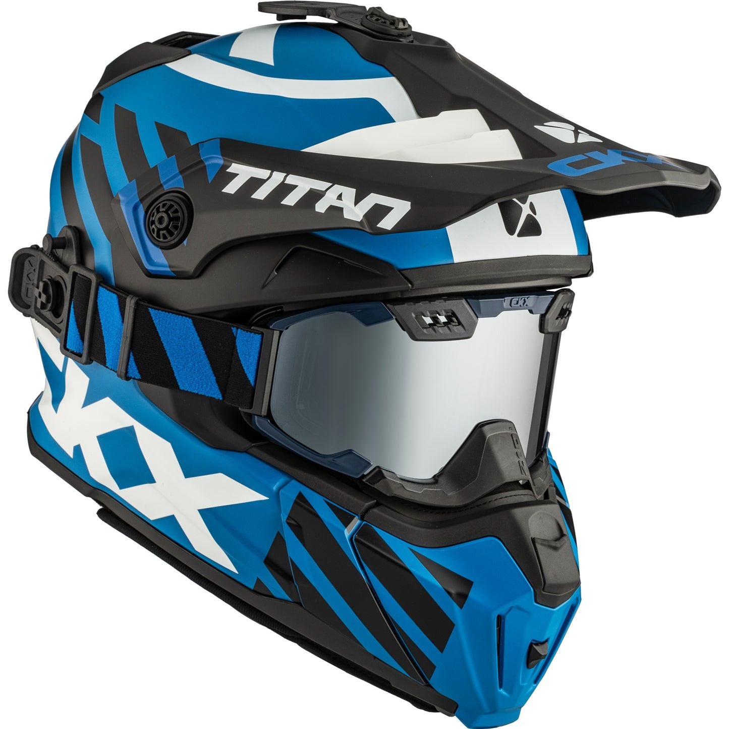 CKX Titan Helmet DL Trail and Backcountry Marks Matte Blue and Black Size M