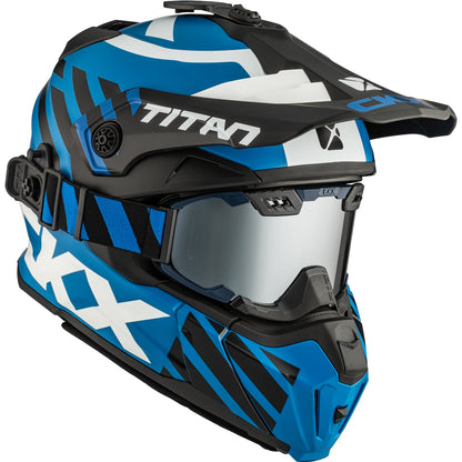 CKX Titan Helmet DL Trail and Backcountry Marks Matte Blue and Black Size M