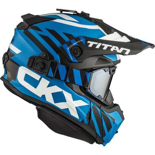 CKX Titan Helmet DL Trail and Backcountry Marks Matte Blue and Black Size M