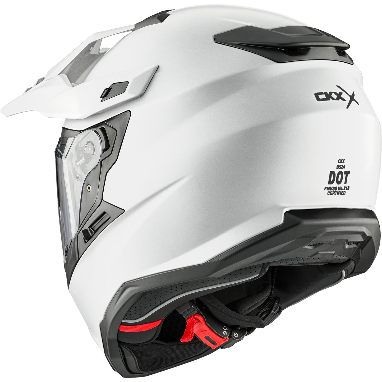 CKX DS24 Dual Sport Helmet Glossy Pearly White Size 2XL