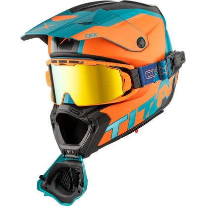 CKX Titan AMS DL Helmet Nunavut Orange and Matte Blue Size L