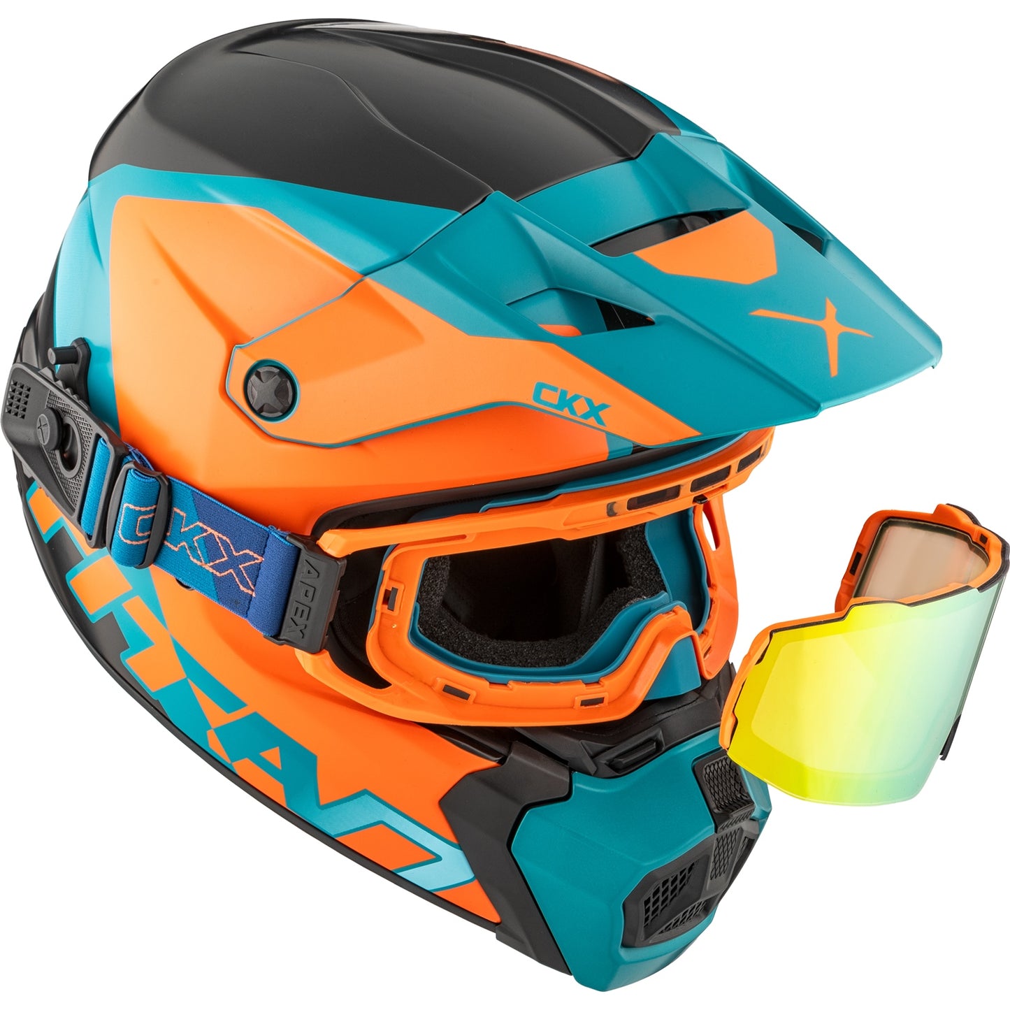 CKX Titan AMS DL Helmet Nunavut Orange and Matte Blue Size L