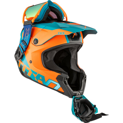 CKX Titan AMS DL Helmet Nunavut Orange and Matte Blue Size L