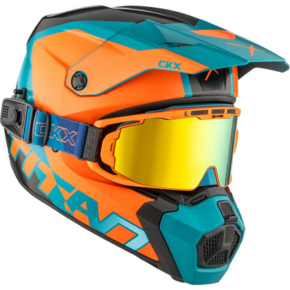 CKX Titan AMS DL Helmet Nunavut Orange and Matte Blue Size L