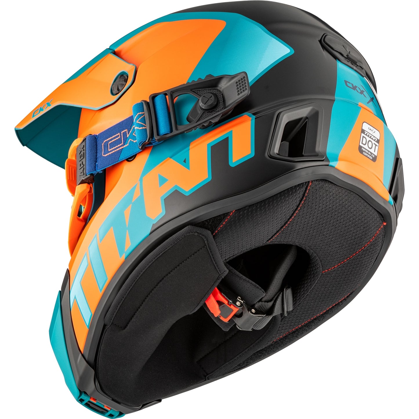 CKX Titan AMS DL Helmet Nunavut Orange and Matte Blue Size L