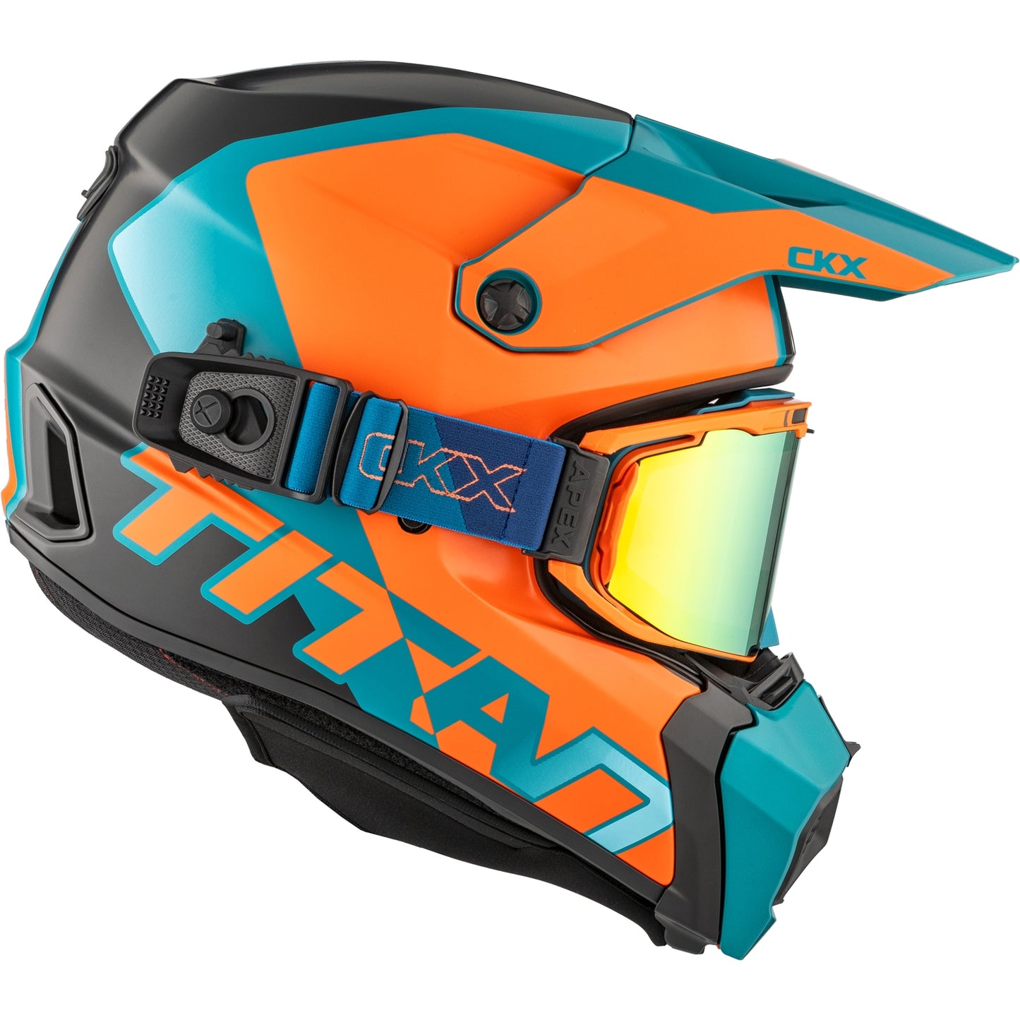 CKX Titan AMS DL Helmet Nunavut Orange and Matte Blue Size L