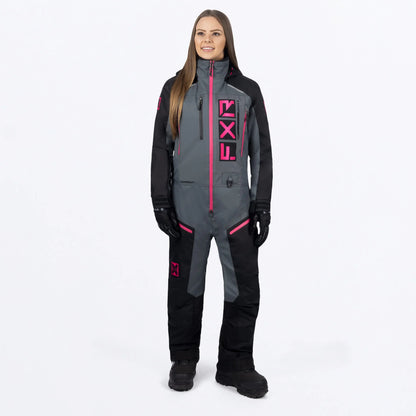 FXR Recruit F.A.S.T. Monosuit Women's Black/Char/Fuchsia Size 16