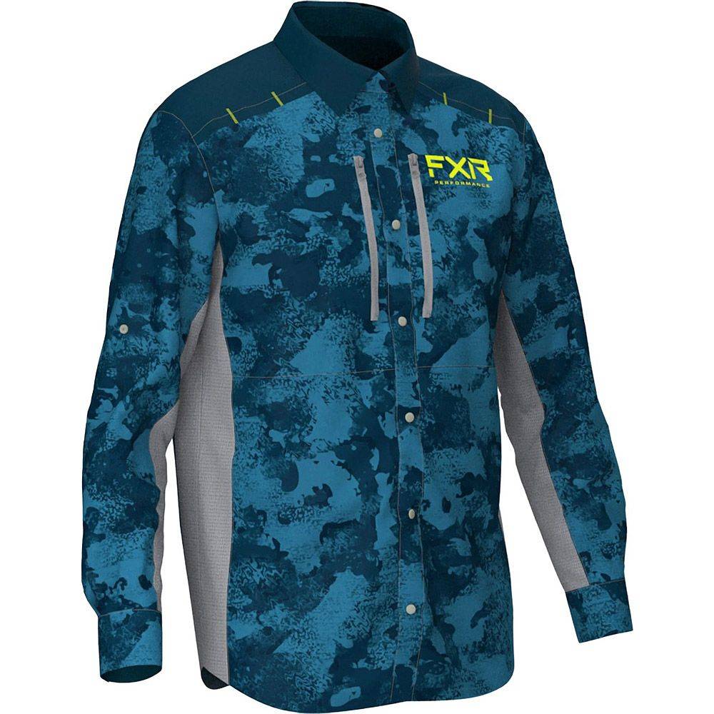 FXR Cast Performance Shirt Long-Sleeve Shirt Slate Camo/Slate Size 2XL